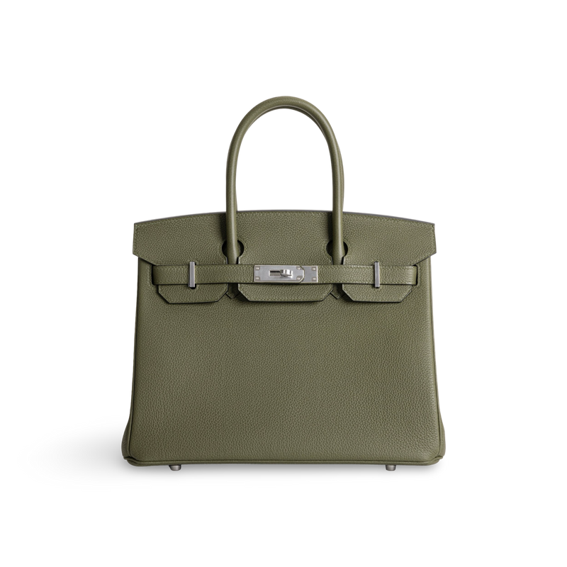 BIRKIN 30 TOGO LEATHER VERT OLIVE WITH PALLADIUM HARDWARE (PHW)