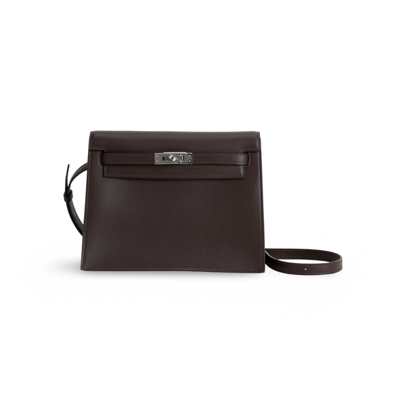 KELLY DANSE EVERCOLOR LEATHER CHOCOLAT WITH PALLADIUM HARDWARE (PHW)