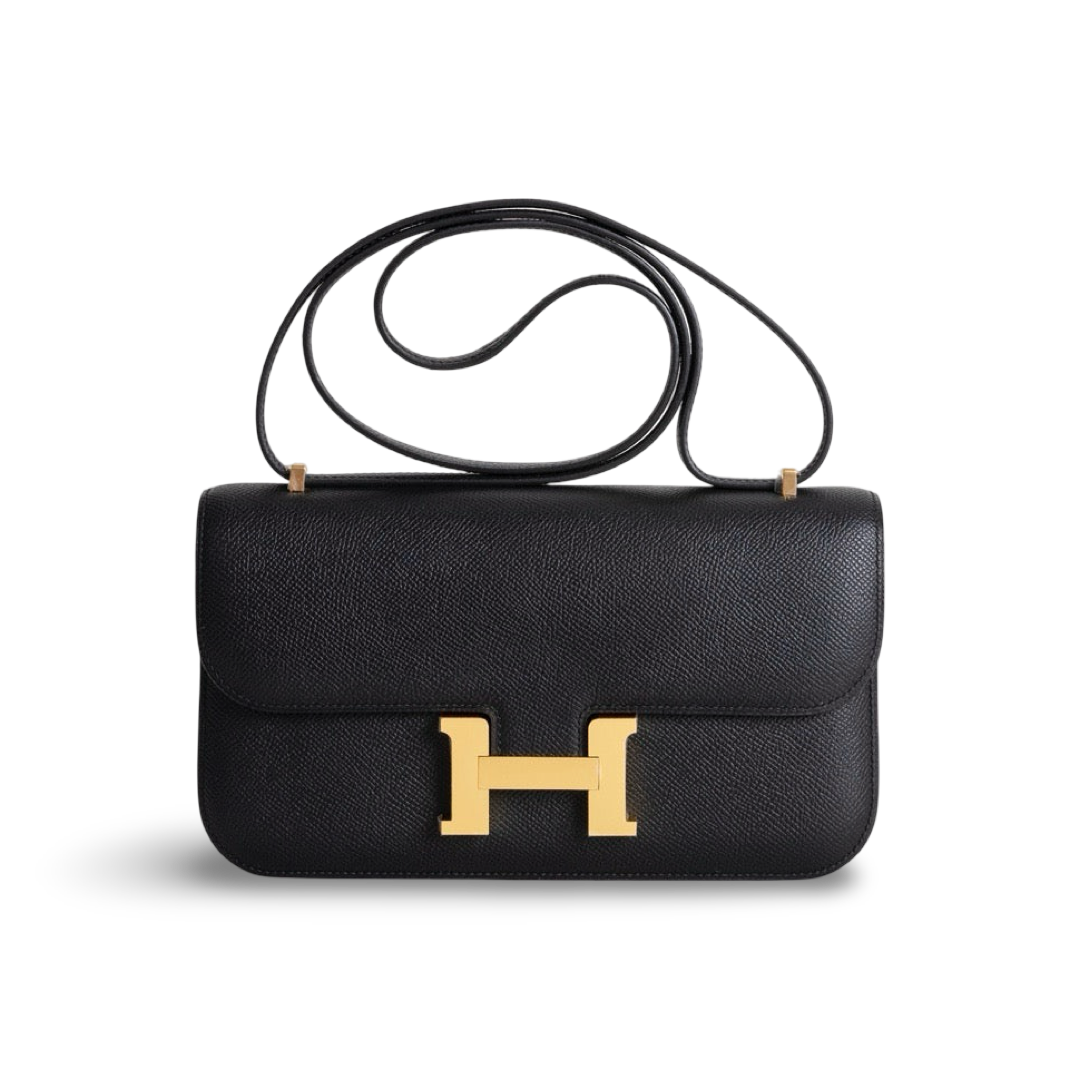 CONSTANCE 24 ELAN EPSOM LEATHER NOIR (BLACK) WITH GOLD HARDWARE (GHW)
