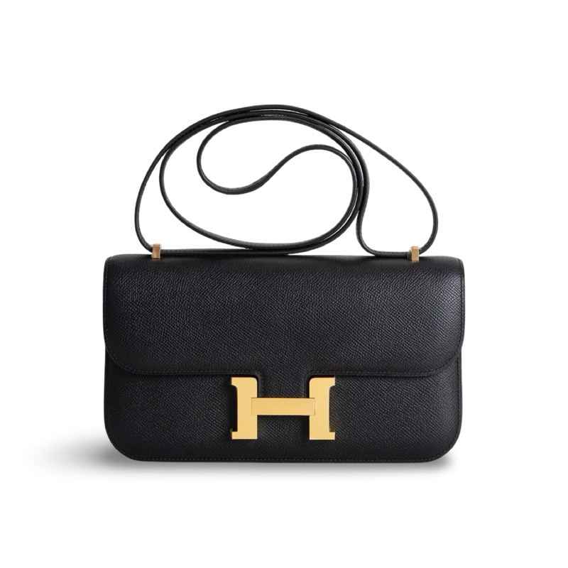 CONSTANCE 24 ELAN EPSOM LEATHER NOIR (BLACK) WITH GOLD HARDWARE (GHW)