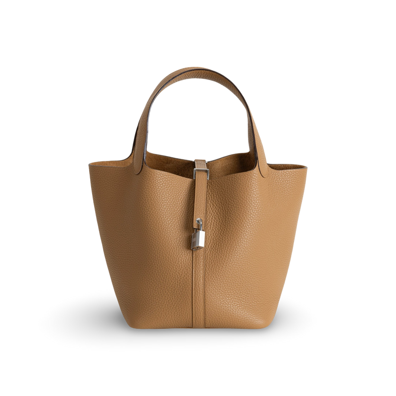 PICOTIN 22 LOCK CLEMENCE LEATHER BISCUIT WITH PALLADIUM HARDWARE (PHW)