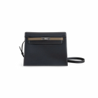 KELLY DANSE EVERCOLOR LEATHER HORSESHOE STAMP (HSS) BI-COLOR NOIR (BLACK) & ETOUPE WITH PALLADIUM HARDWARE (PHW)