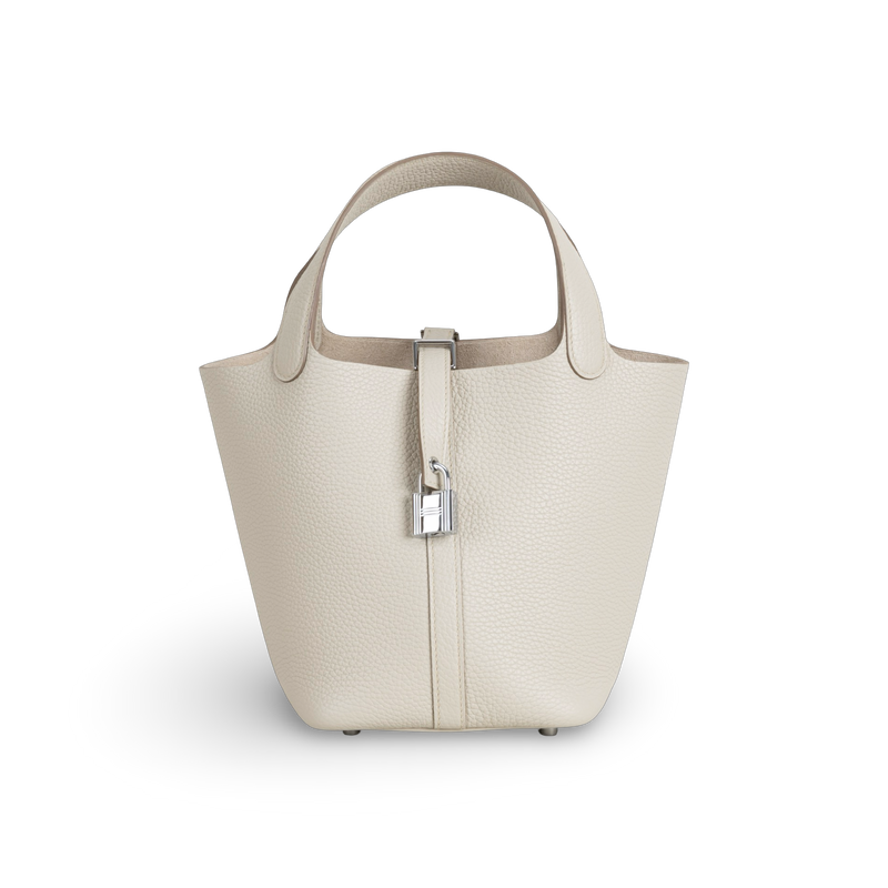 PICOTIN 18 LOCK CLEMENCE LEATHER CRAIE WITH PALLADIUM HARDWARE (PHW)