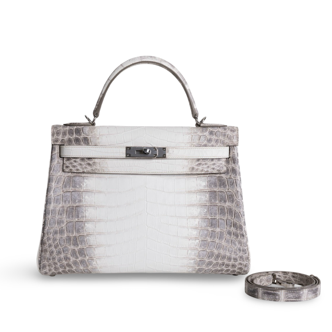 KELLY 32 NILOTICUS CROCODILE (MATTE) LEATHER HIMALAYA WITH PALLADIUM HARDWARE (PHW)