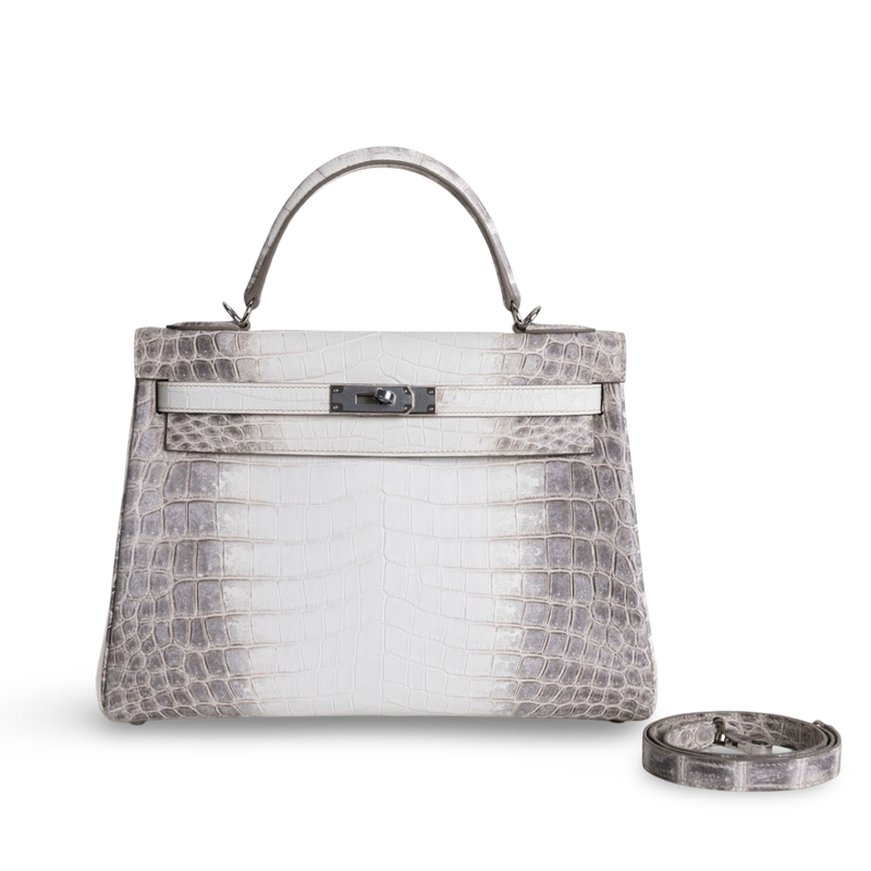 KELLY 32 NILOTICUS CROCODILE (MATTE) LEATHER HIMALAYA WITH PALLADIUM HARDWARE (PHW)