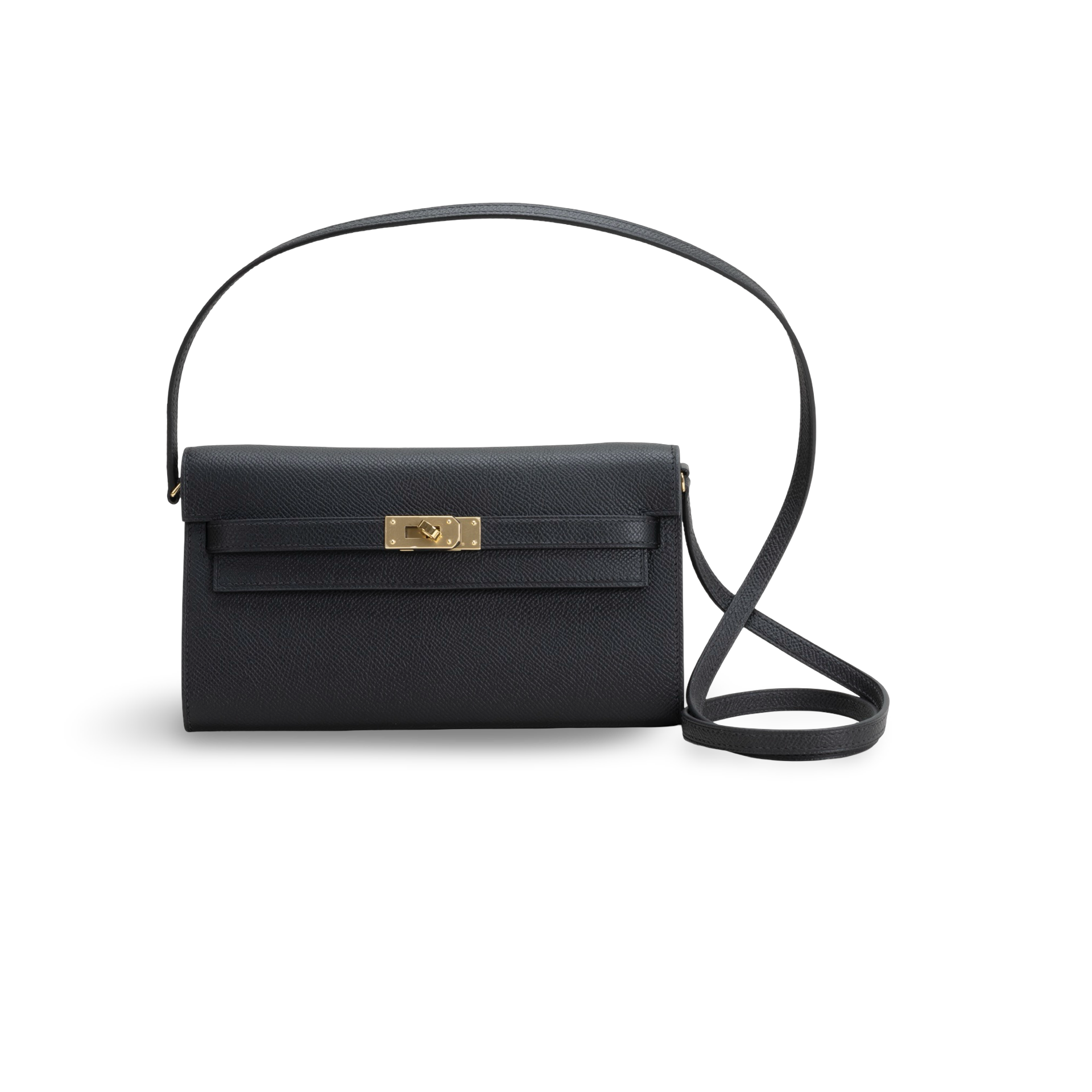 KELLY TO GO EPSOM LEATHER NOIR (BLACK) WITH GOLD HARDWARE (GHW)