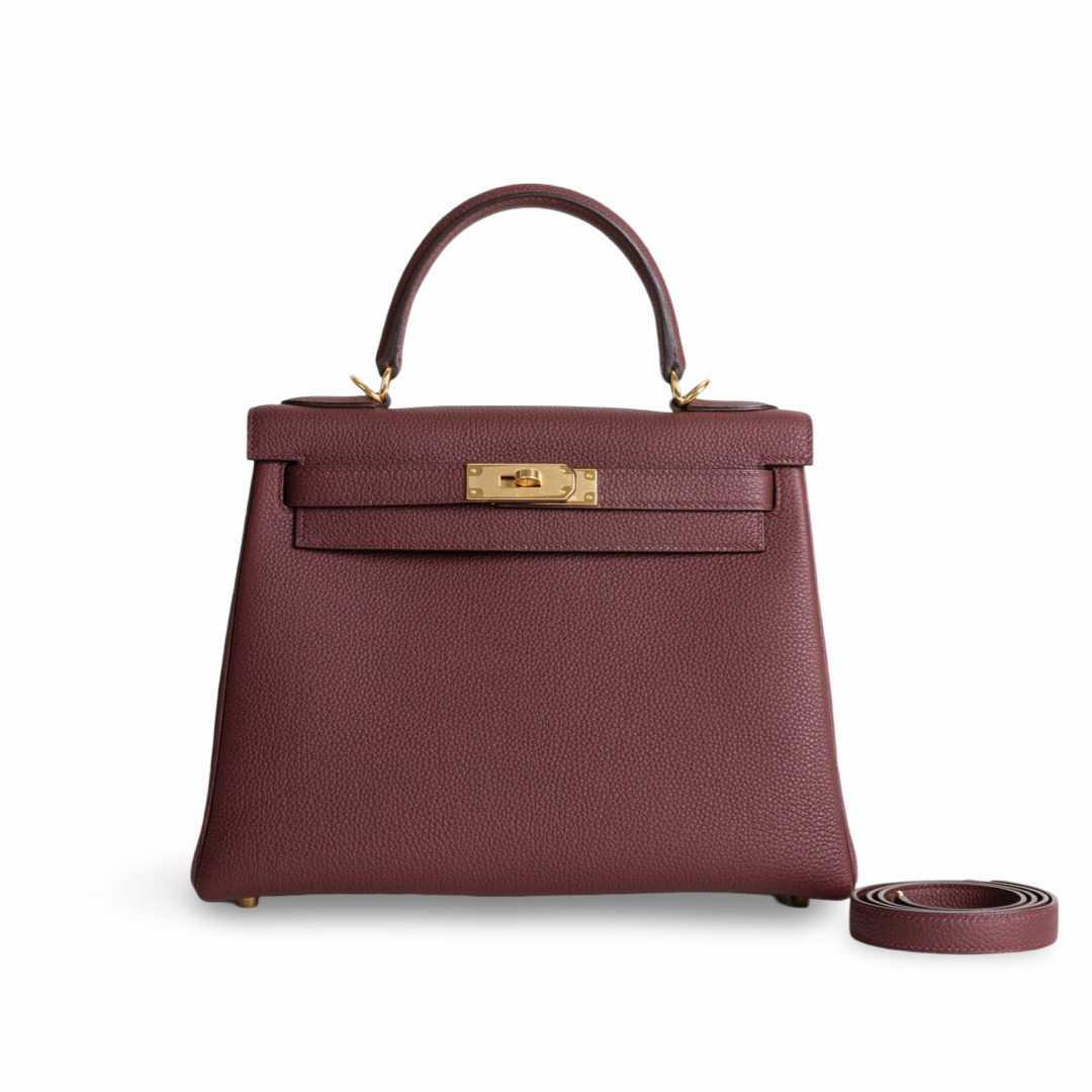 KELLY 28 TOGO LEATHER ROUGE H WITH GOLD HARDWARE (GHW)
