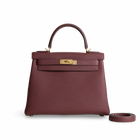 KELLY 28 TOGO LEATHER ROUGE H WITH GOLD HARDWARE (GHW)