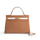 KELLY 32 TOGO LEATHER HORSESHOE STAMP (HSS) BI-COLOR GOLD & CRAIE WITH GOLD HARDWARE (GHW)