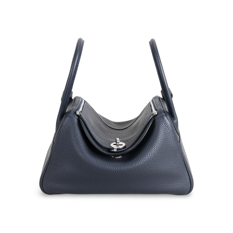 LINDY 26 CLEMENCE LEATHER BLEU NUIT WITH PALLADIUM HARDWARE (PHW)