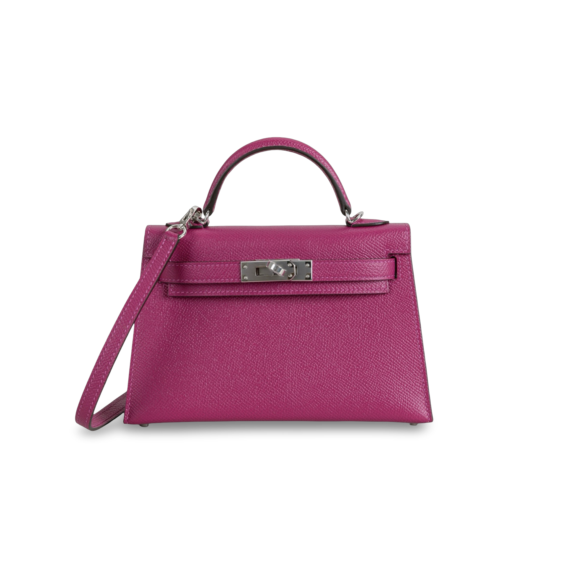 MINI KELLY II (20) EPSOM LEATHER ROSE PURPLE WITH PALLADIUM HARDWARE (PHW)