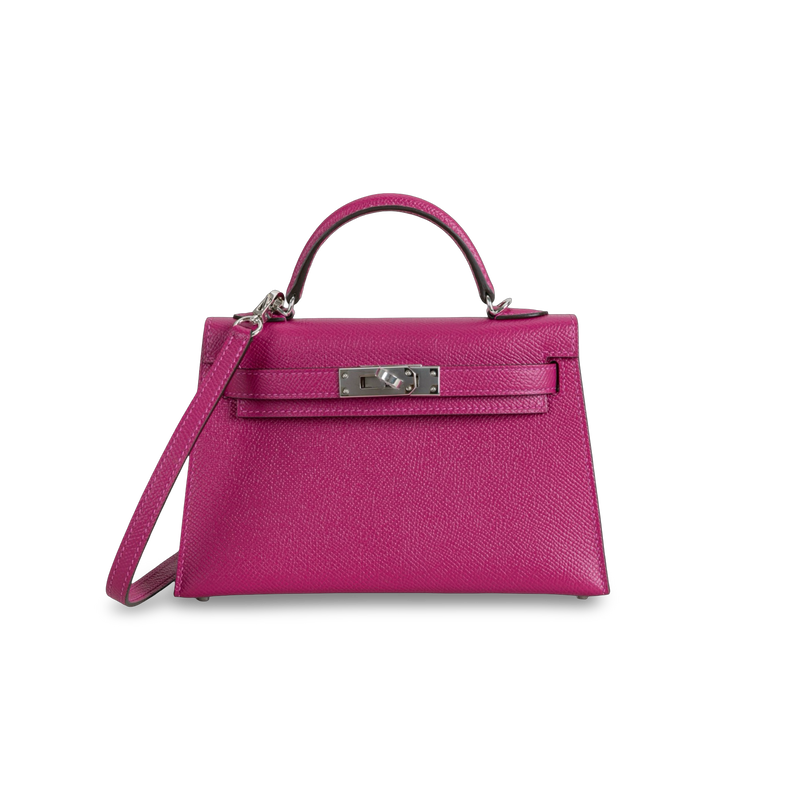 MINI KELLY II (20) EPSOM LEATHER ROSE PURPLE WITH PALLADIUM HARDWARE (PHW)