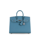 BIRKIN 25 (SELLIER SHAPE) EPSOM LEATHER BLEU JEAN WITH PALLADIUM HARDWARE (PHW)