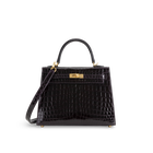 KELLY 25 SHINY (LISSE) NILOTICUS CROCODILE LEATHER CASSIS WITH GOLD HARDWARE (GHW)