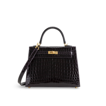 KELLY 25 SHINY (LISSE) NILOTICUS CROCODILE LEATHER CASSIS WITH GOLD HARDWARE (GHW)