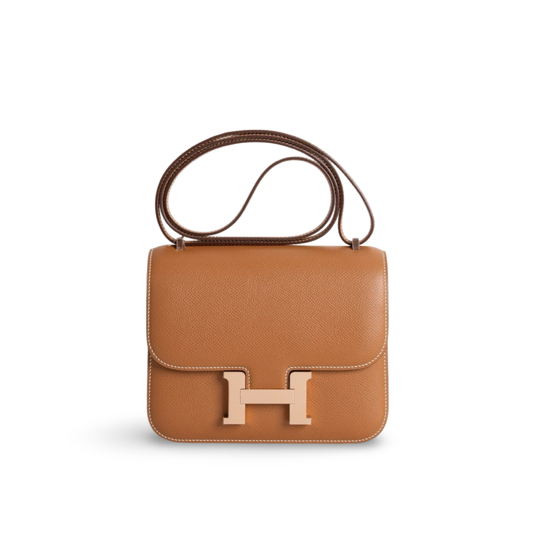 CONSTANCE 18 (MINI) EPSOM LEATHER GOLD WITH ROSE GOLD HARDWARE (RGHW)