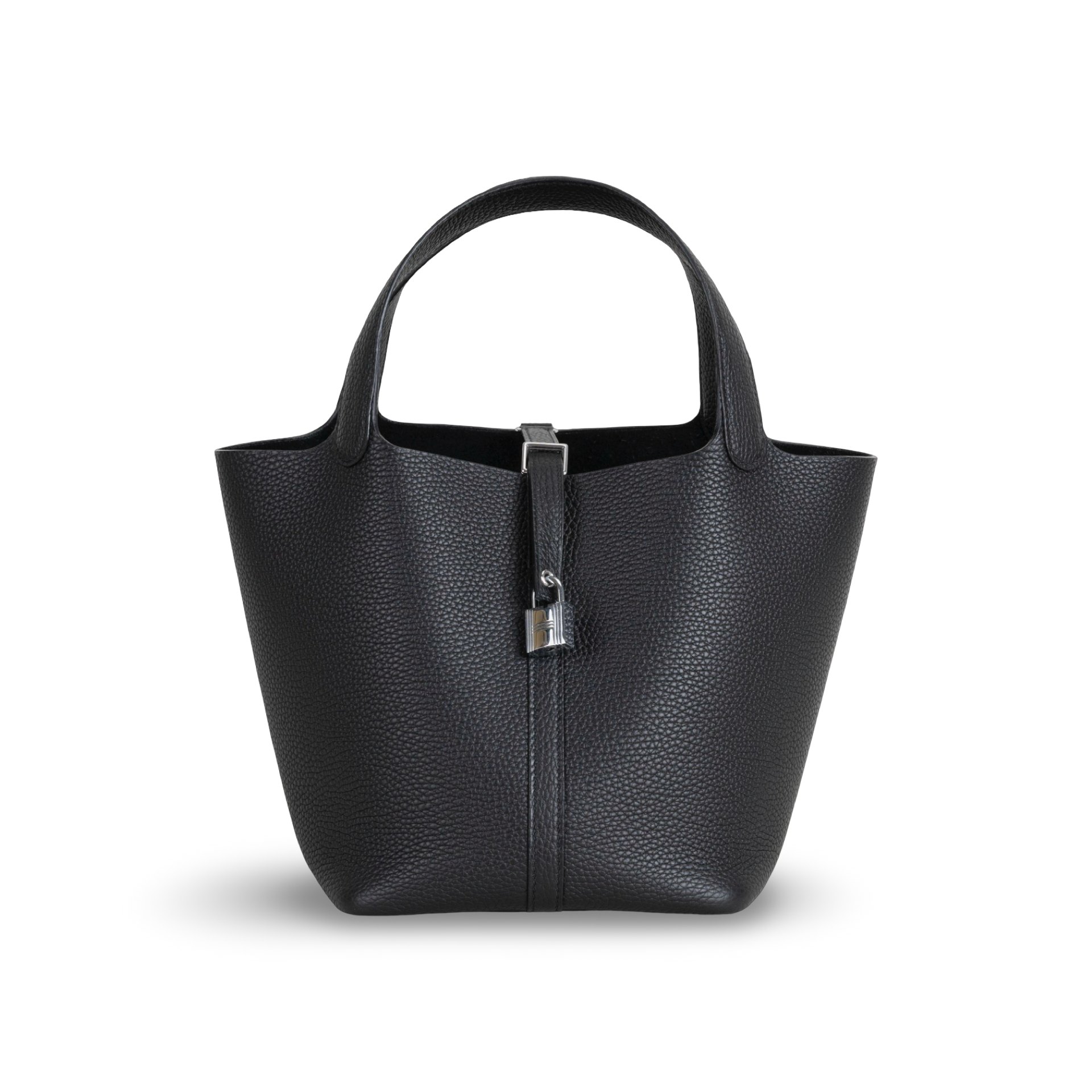 PICOTIN 22 LOCK CLEMENCE LEATHER NOIR (BLACK) WITH PALLADIUM HARDWARE (PHW)