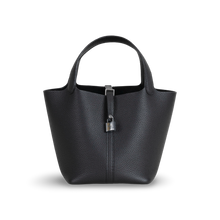 PICOTIN 22 LOCK CLEMENCE LEATHER NOIR (BLACK) WITH PALLADIUM HARDWARE (PHW)