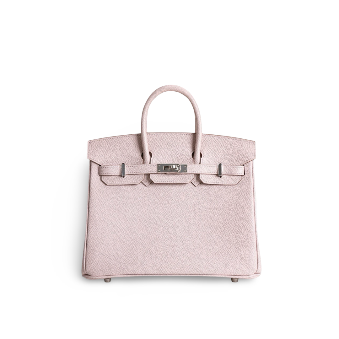 BIRKIN 25 EPSOM LEATHER MAUVE PALE WITH PALLADIUM HARDWARE (PHW)
