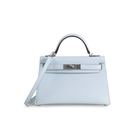 MINI KELLY II (20) EPSOM LEATHER BLEU AZUR WITH PALLADIUM HARDWARE (PHW)