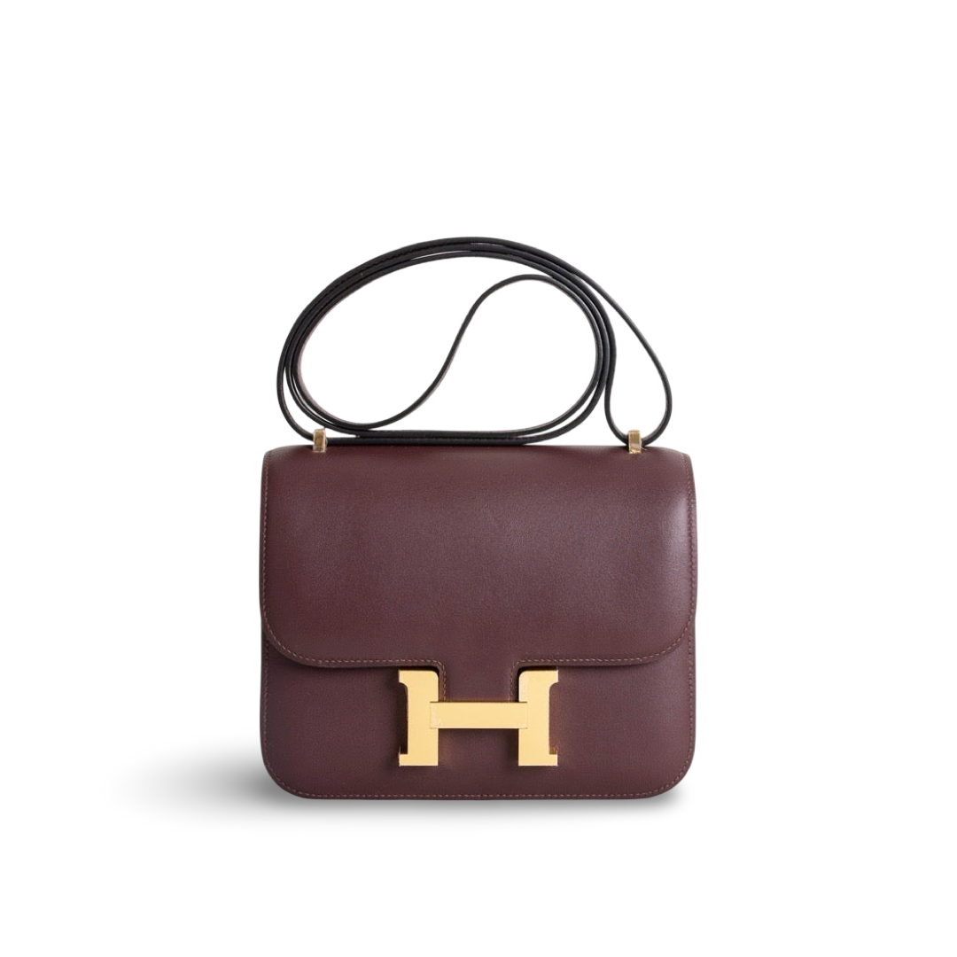 CONSTANCE 18 (MINI) SWIFT LEATHER BORDEAUX WITH GOLD HARDWARE (GHW)