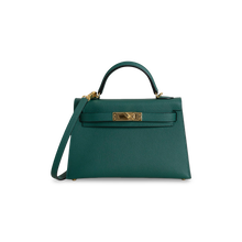 MINI KELLY II (20) EPSOM LEATHER MALACHITE WITH GOLD HARDWARE (GHW)