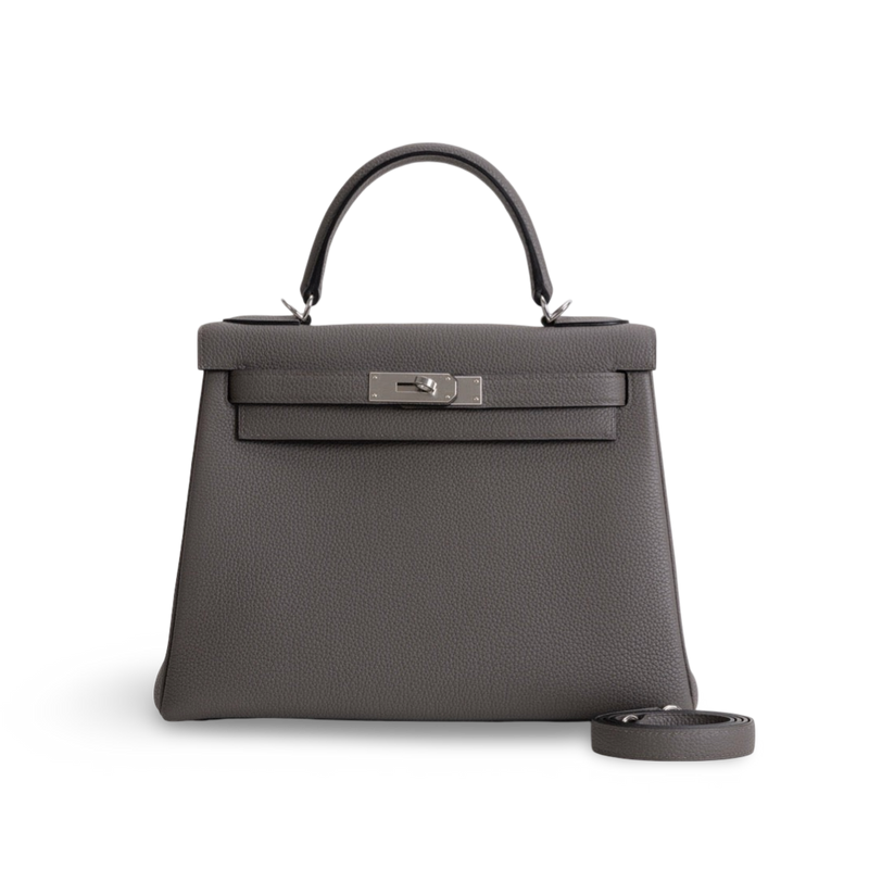 KELLY 28 TOGO LEATHER ETAIN WITH PALLADIUM HARDWARE (PHW)