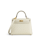KELLY 25 OSTRICH LEATHER PARCHEMIN WITH GOLD HARDWARE (GHW)