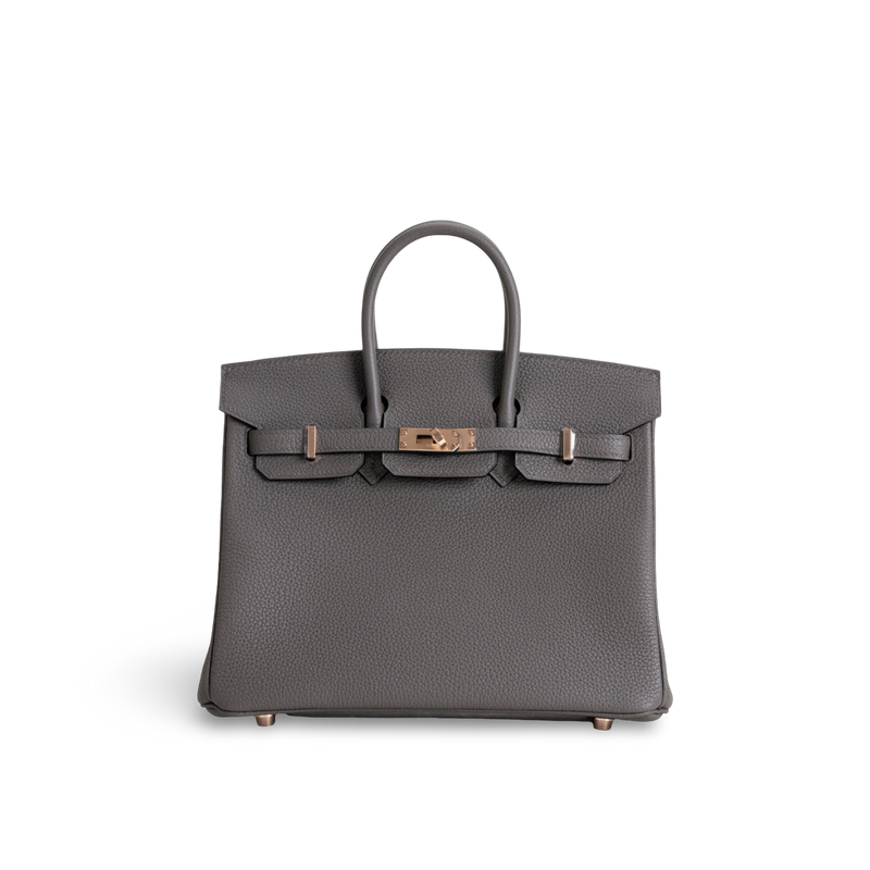 BIRKIN 25 TOGO LEATHER ETAIN WITH ROSE GOLD HARDWARE (RGHW)