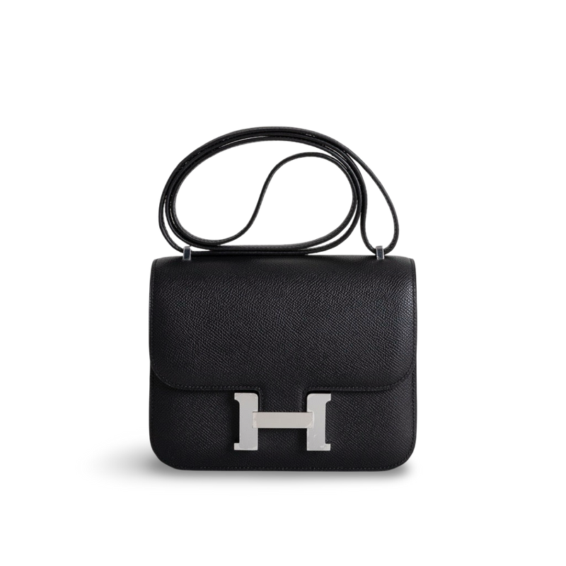 CONSTANCE 18 (MINI) EPSOM LEATHER NOIR (BLACK) WITH PALLADIUM HARDWARE (PHW)
