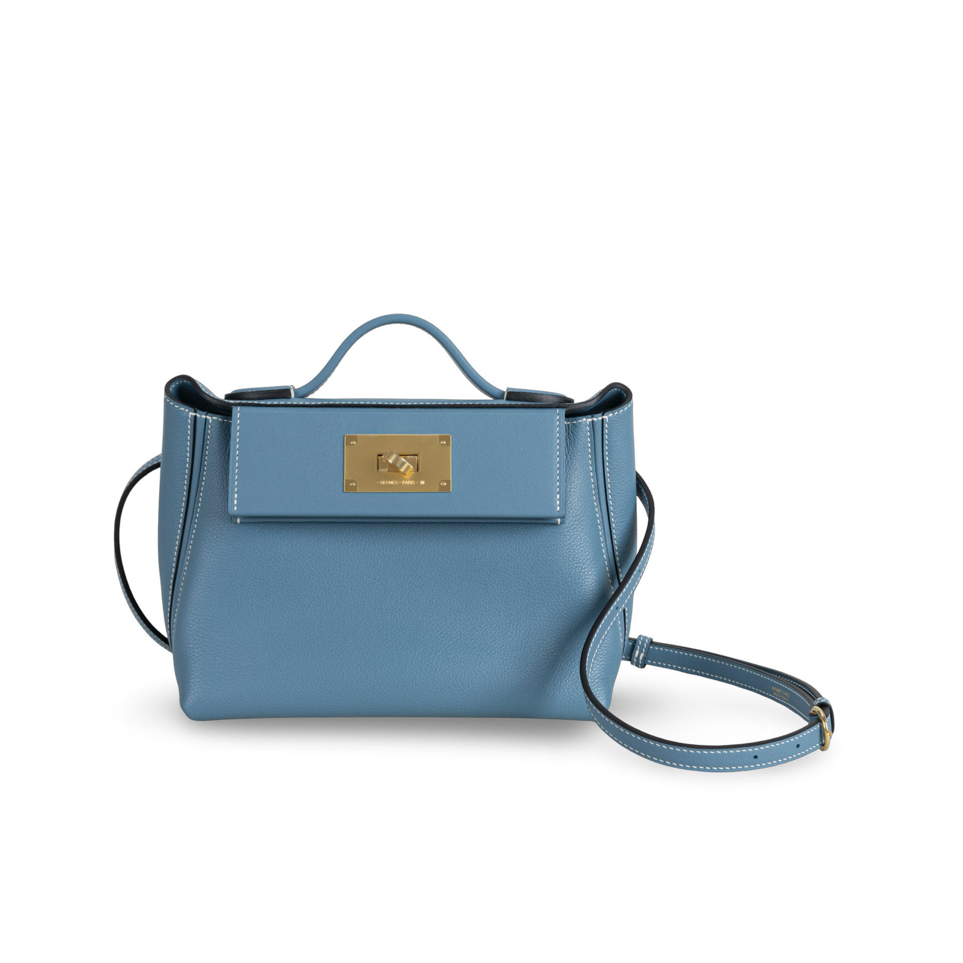 24/24 (MINI) EVERCOLOR & SWIFT LEATHER BLEU JEAN WITH GOLD HARDWARE (GHW)