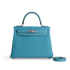 KELLY 28 TOGO LEATHER BLEU JEAN WITH PALLADIUM HARDWARE (PHW)