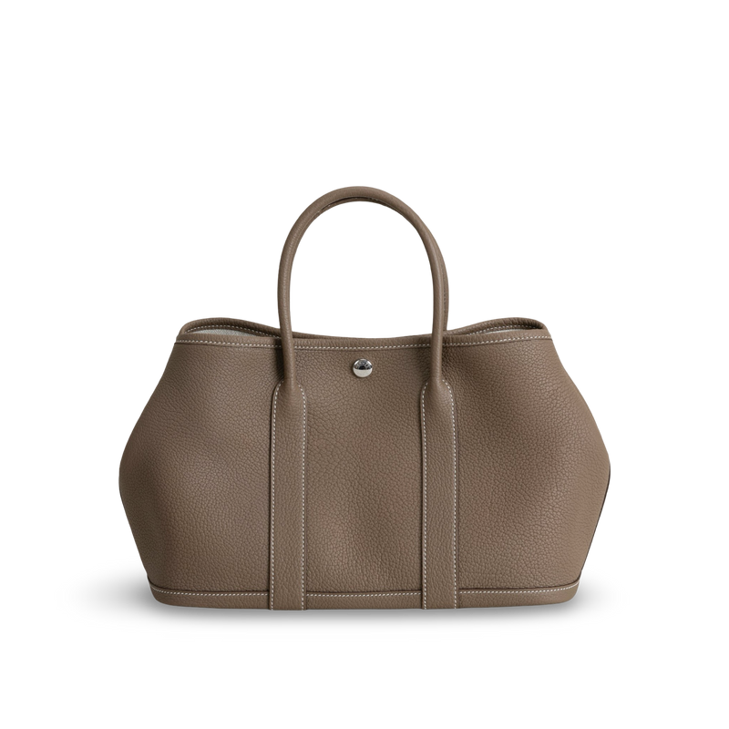 GARDEN PARTY 30 NEGONDA LEATHER ETOUPE WITH PALLADIUM HARDWARE (PHW)