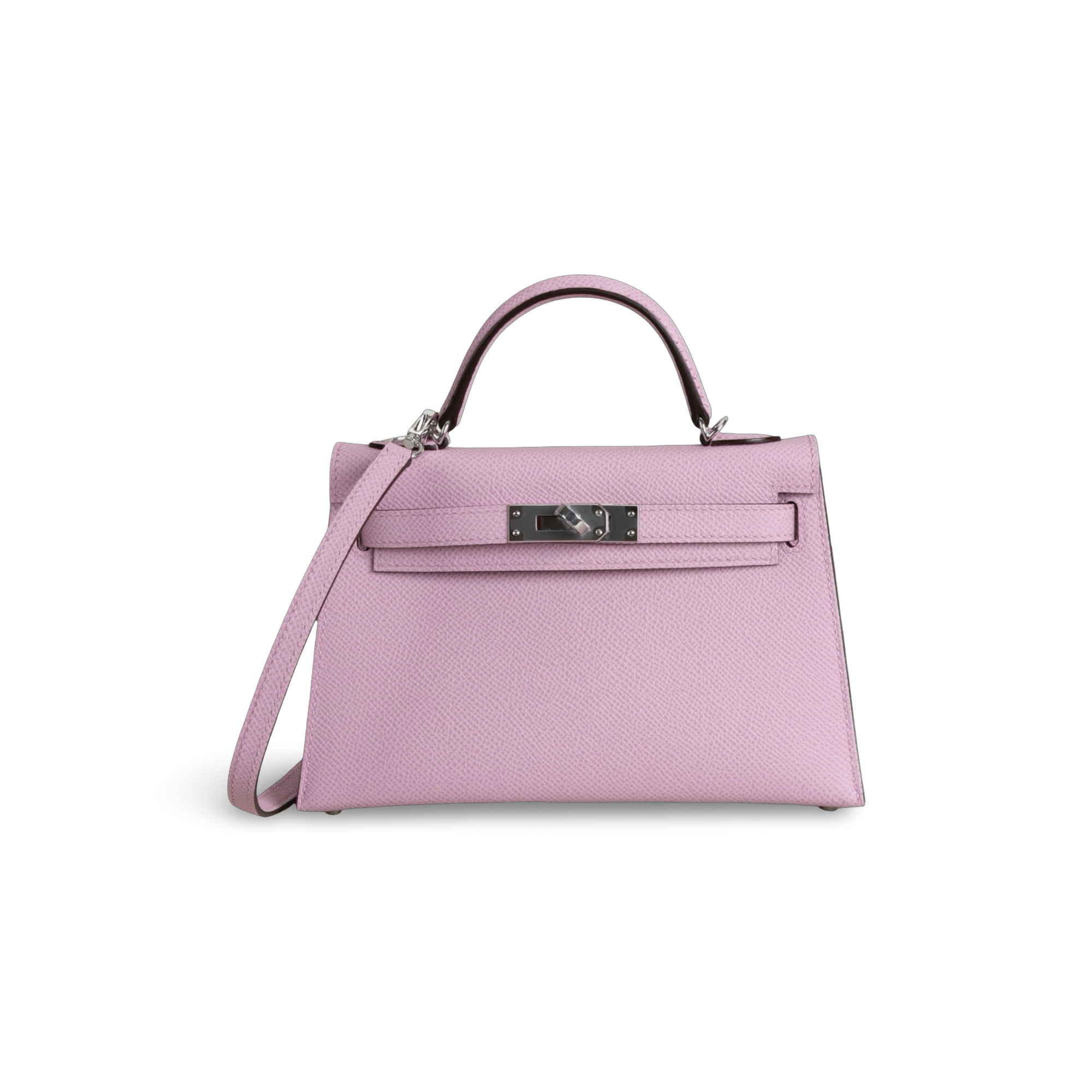 MINI KELLY II (20) EPSOM LEATHER MAUVE SYLVESTRE WITH PALLADIUM HARDWARE (PHW)