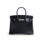 BIRKIN 30 BLACK BOX CALF LEATHER WITH PALLADIUM HARDWARE (PHW)