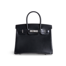 BIRKIN 30 BLACK BOX CALF LEATHER WITH PALLADIUM HARDWARE (PHW)