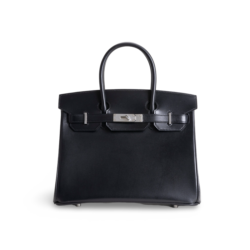 BIRKIN 30 BLACK BOX CALF LEATHER WITH PALLADIUM HARDWARE (PHW)