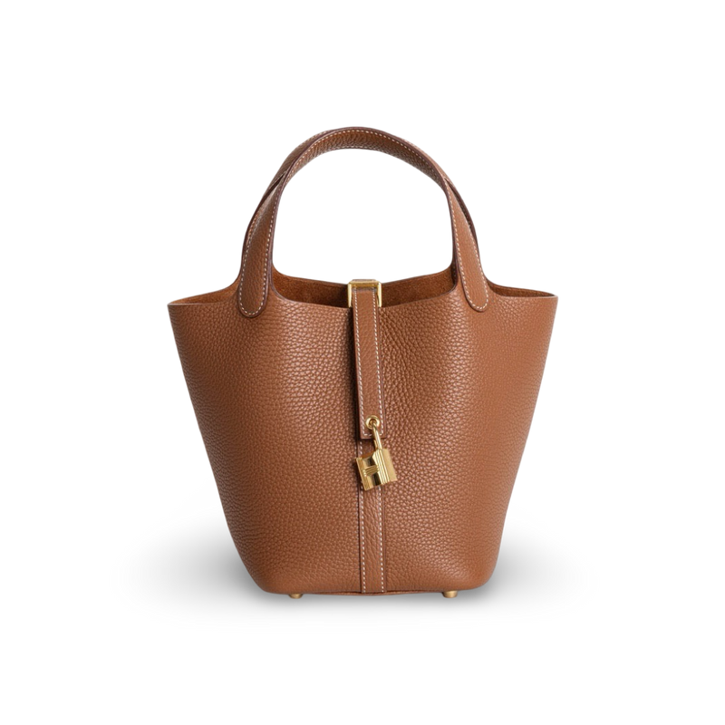 PICOTIN 18 LOCK CLEMENCE LEATHER GOLD WITH GOLD HARDWARE (GHW)