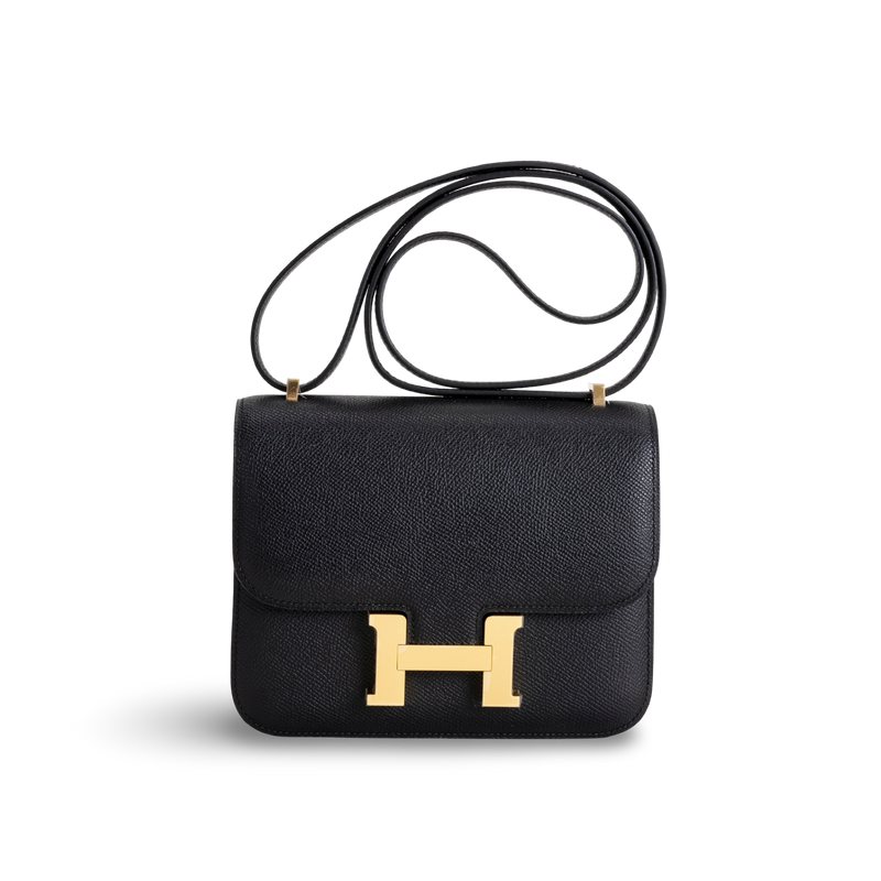 CONSTANCE 18 (MINI) EPSOM LEATHER NOIR (BLACK) WITH GOLD HARDWARE (GHW)