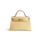 MINI KELLY II (20) CHEVRE LEATHER METALLIC DORE WITH GOLD HARDWARE (GHW)