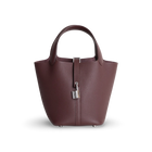 PICOTIN 18 LOCK CLEMENCE LEATHER ROUGE SELLIER WITH PALLADIUM HARDWARE (PHW)
