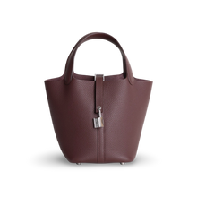 PICOTIN 18 LOCK CLEMENCE LEATHER ROUGE SELLIER WITH PALLADIUM HARDWARE (PHW)