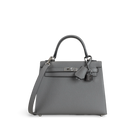 KELLY 25 EPSOM LEATHER GRIS MEYER WITH PALLADIUM HARDWARE (PHW)