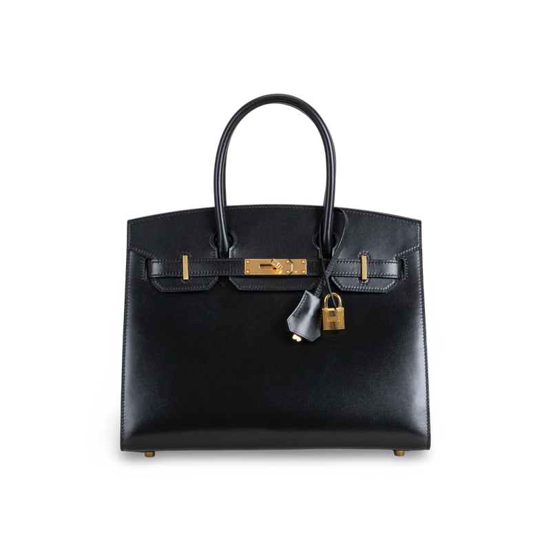 BIRKIN 30 (SELLIER SHAPE) BLACK BOX CALF LEATHER WITH GOLD HARDWARE (GHW)