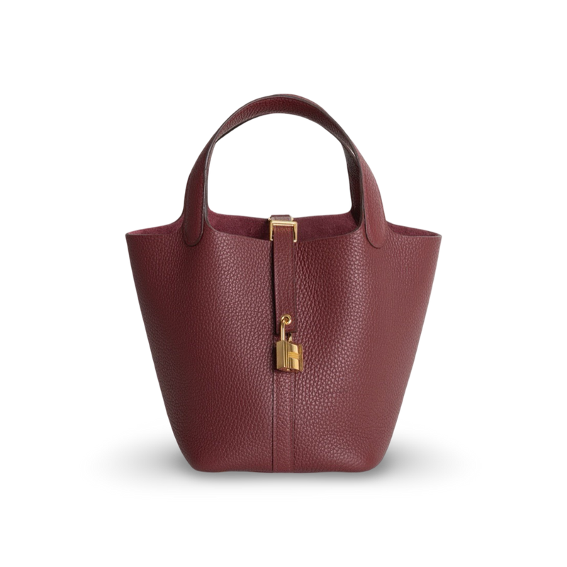 PICOTIN 18 LOCK CLEMENCE LEATHER ROUGE H WITH GOLD HARDWARE (GHW)