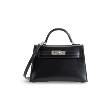 MINI KELLY II (20) BLACK BOX CALF LEATHER WITH PALLADIUM HARDWARE (PHW)